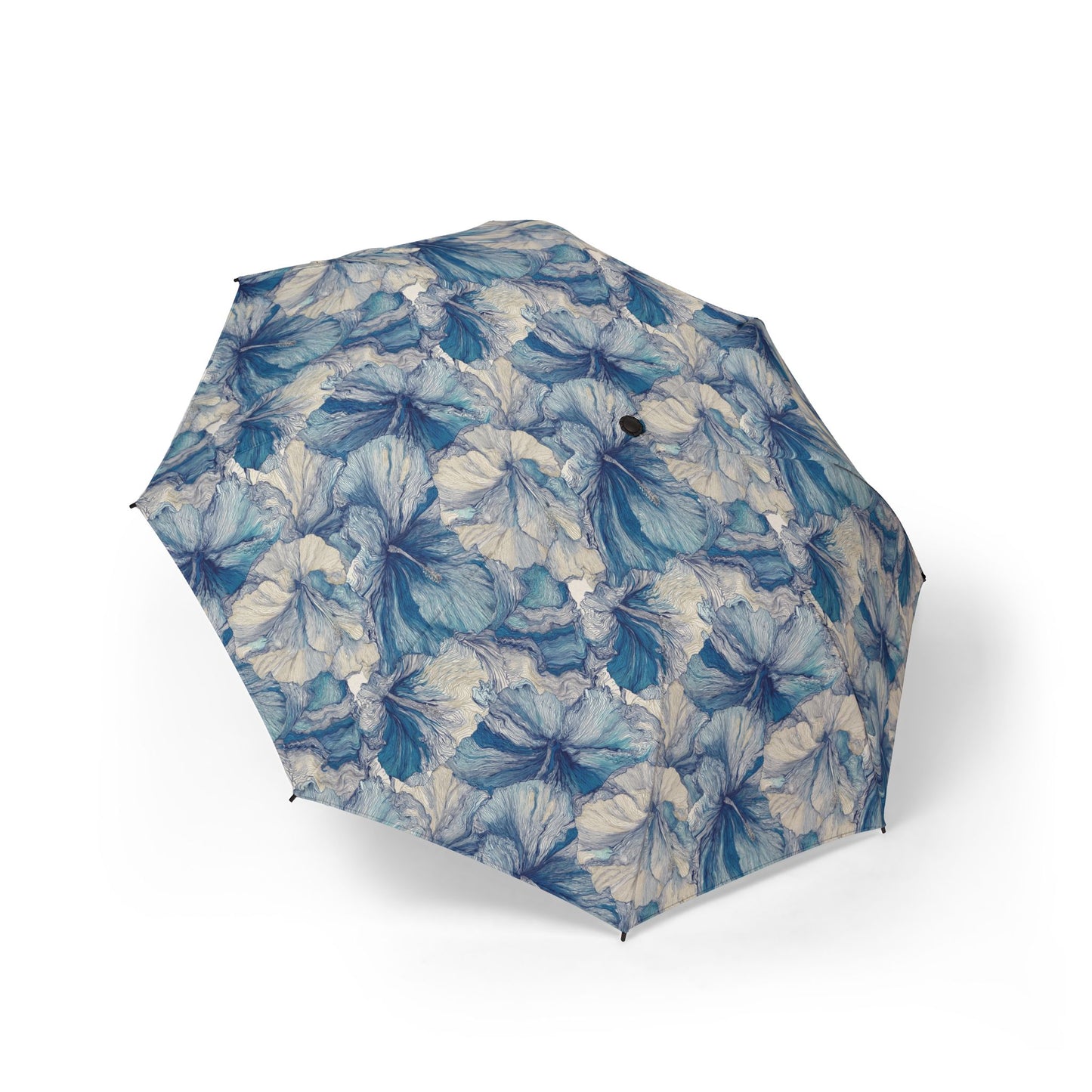 Blue Floral Foldable Umbrella