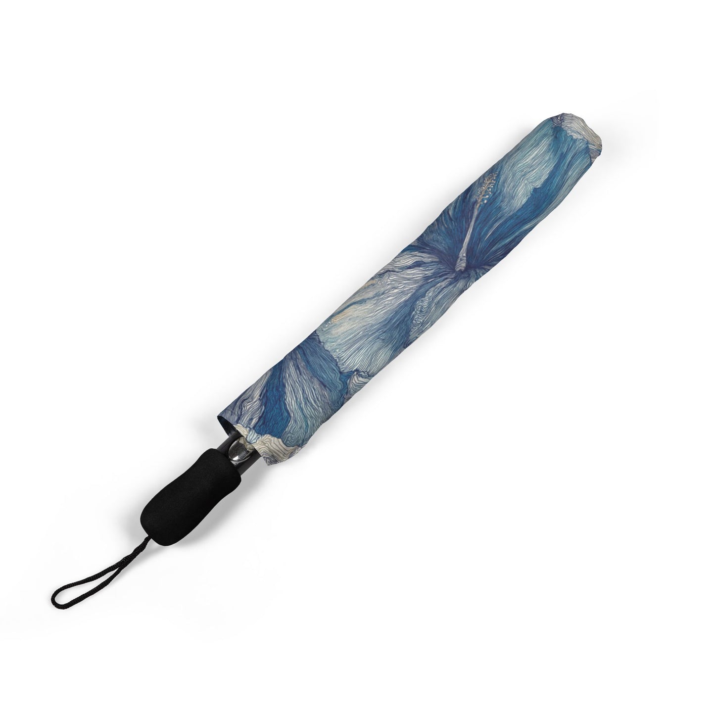 Blue Floral Foldable Umbrella